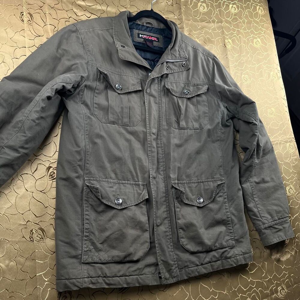 Hawkers-co Men's Grey and Khaki Jacket L